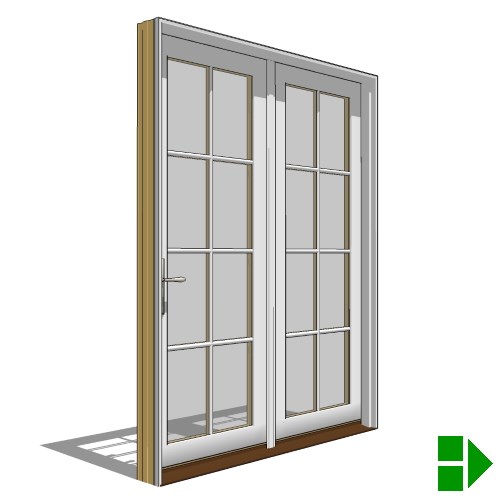View Lifestyle Dual-Pane Series In-Swing Door, Double, Fixed-Active Units
