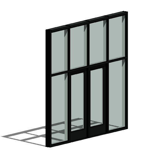 CAD Drawings BIM Models Tubelite Inc. TU24650 Dual Pocket Poured & Debridged Thermal Storefront