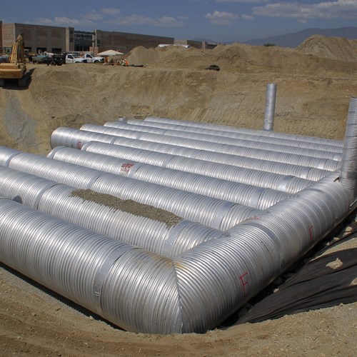 View Corrugated Metal Pipe Stormwater Detention and Infiltration