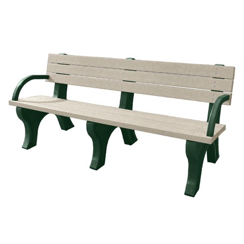 View DOGIPARK® 6' Backed Poly Bench with Arms ( 7713-GS )