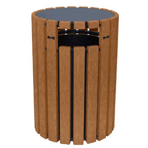 View DOGIPARK® 33 Gallon Poly Trash Receptacle with Lid ( 7722-BC-BONES )