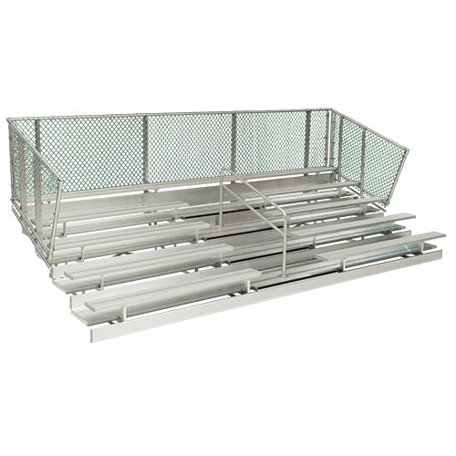 View 5 Row Deluxe Bleachers With Chainlink Guardrails ( NA-0515DLX_CLC )