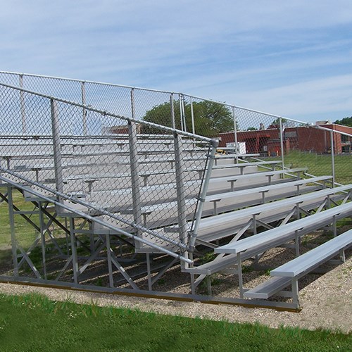 View 10 Row Standard Bleachers With Chainlink Guardrails ( NA-1015STD_CL )