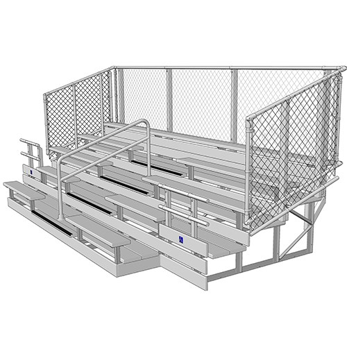 View Ada Accessible 5 Row Bleachers With Vertical Picket Guardrails ( NA-0519.5ADA_VP )