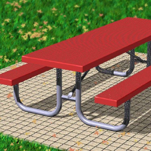 View XT Series: Extra Heavy Duty Portable Rectangular Tables w/ H-Type Thermo-plastic Coated Perforated Steel Top & Seats ( AI-1488 )