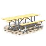 View XT Series  - Wheelchair Accessible: Table Extended One End w/ Lumber Top & Seat Planks ( AI-1612 )