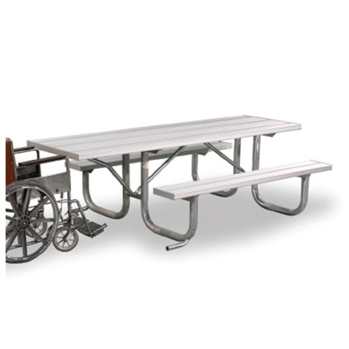 View XT Series  - Wheelchair Accessible: Extended Portable Rectangular Table w/ Aluminum Top & Seats ( AI-1690 )