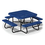 View SQT Series:  Portable Square Tables w/ V-Type Thermo-plastic Coated Expanded Steel Seats & Top ( AI-1501 )