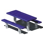 View APT Series: Multi Pedestal Rectangular Table w/ H-Type Thermo-plastic Coated Perforated Steel Top & Seats ( AI-1745 )