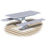View PT Series: Single Pedestal Rectangular Table w/ Aluminum Top & Seats ( AI-1711 )