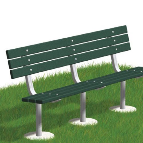 View SCXB Series: Embedded Mount Bench w/ Recycled Plastic Back & Seat 
