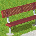 View SCXB Series: Embedded Mount Bench w/ H-Type Thermo-Plastic Coated Perforated Steel Back & Seat 
