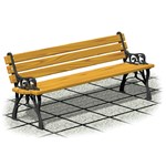 View Gibraltar Series: Cast Aluminum Bench w/ Lumber Back & Seat Planks