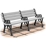 View Gibraltar Series: Cast Aluminum Bench w/ Recycled Plastic Back & Seat Planks