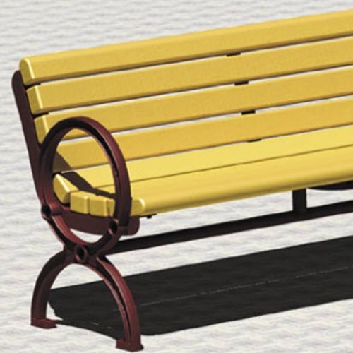 View Gillette Series: Cast Iron Surface Mount Contour Bench w/ Recycled Plastic Seat