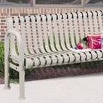 View Riverview Series: Surface Mount Bench w/ Steel Strap Contour Seat 