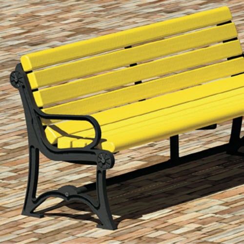 View Oak Knoll Series: Surface Mount Contour Bench w/ Recycled Plastic Seat 