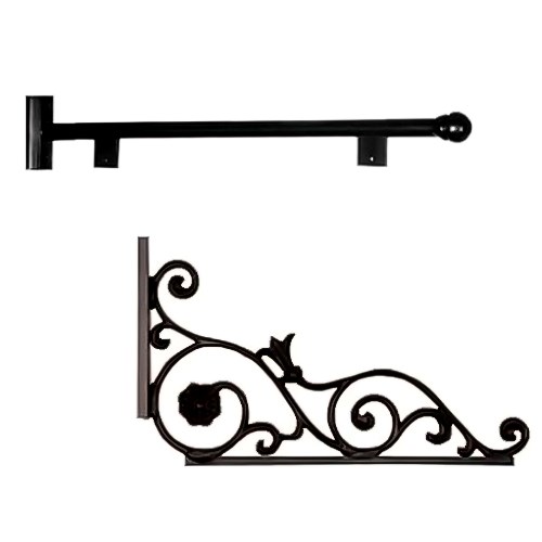 View Hanging Sign Bracket and Decorative Scrolls