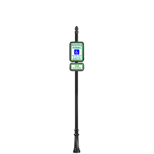 CAD Drawings Brandon Industries Complete 12" x 18" Reserved Parking Sign with SB-64 Base