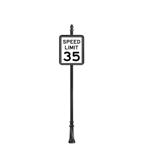 CAD Drawings Brandon Industries Complete 18" x 24" Speed Limit Sign with SB-64 Base