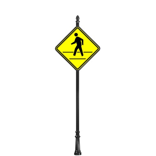 View Complete 30" Diamond Pedestrian Crossing Sign with SB-64 Base
