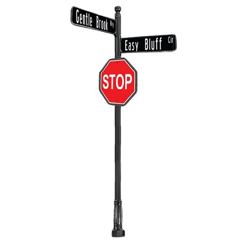 View Complete Combo Street/Stop Sign with 2PC4 Base