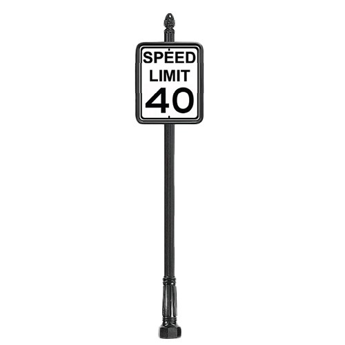 View Complete 18" x 24" Speed Limit Sign with 2PC4 Base