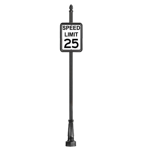 View Complete 24" x 30" Speed Limit Sign with 2PC4 Base