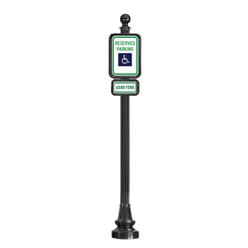 CAD Drawings Brandon Industries Complete 12" x 18" Reserved Parking Sign with SB-93 Base