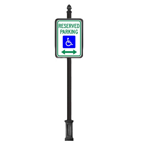 View Complete 12" x 18" Reserved Parking Sign with 2PCQ-4 Base