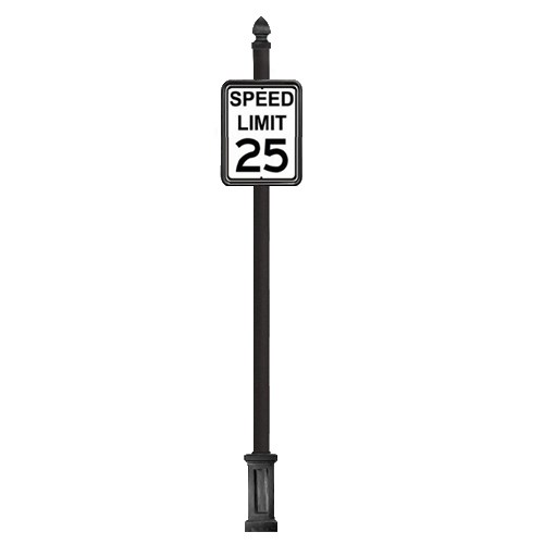 View Complete 18" x 24" Speed Limit Sign with 2PCQ-4 Base