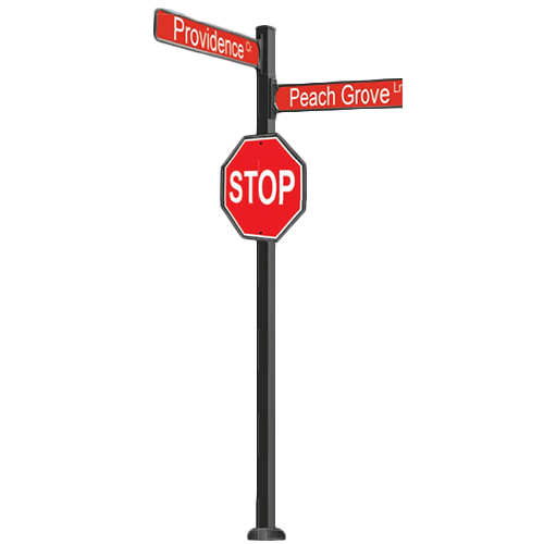 CAD Drawings Brandon Industries Complete Combo Street/Stop Sign with SBQ-14 Base