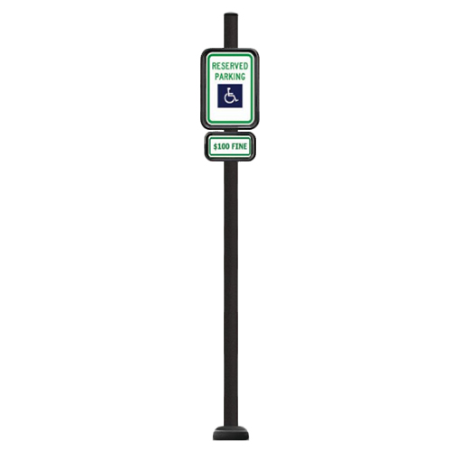 CAD Drawings Brandon Industries Complete 12" x 18" Reserved Parking Sign with SBQ-14 Base