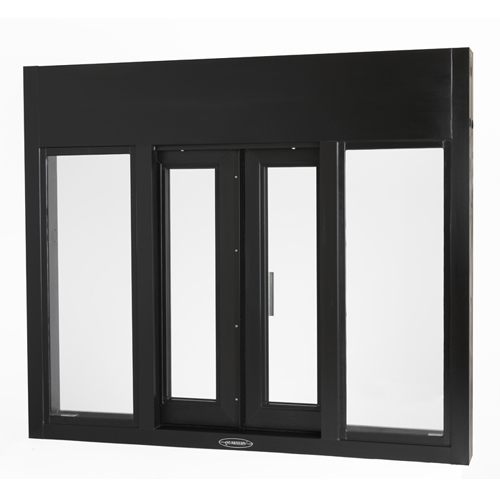 CAD Drawings BIM Models Quikserv BP-4841E Bi-Parting Automatic Sliding Transaction Window