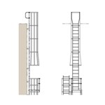 View Cages & Platforms: 561-CP Handrails Over Roof with Rest Platform