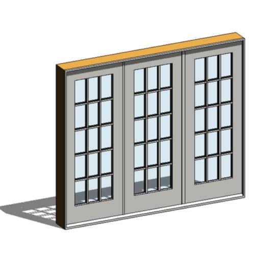 View Mira Premium Series: Aluminum Clad Wood Patio Door French Hinged 3-Panel Outswing