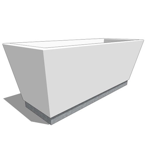 View Designer Tapered Rectangular Planter with Accent Striped Base