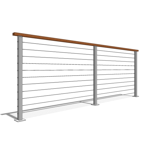 Cable Railing System With Wood Top Ags Stainless Inc Caddetails