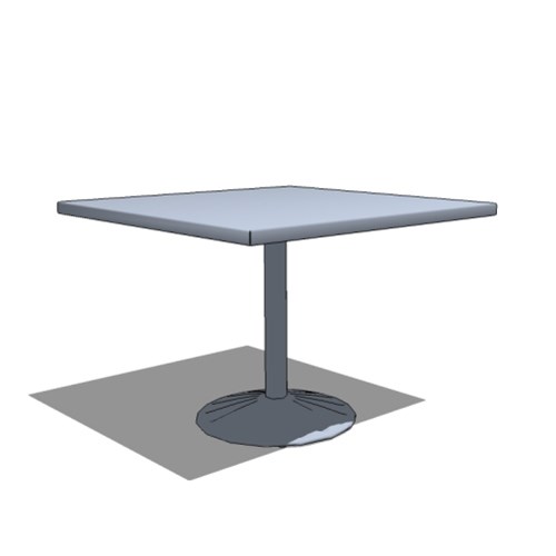 View Cafe Table: Square, Cast Iron Base