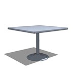 View Café Table: Square, Cast Iron Base