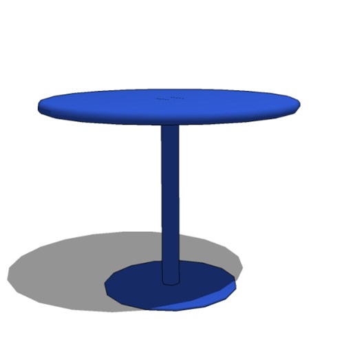 View Cafe Table: Steel Disk Pedestal Base