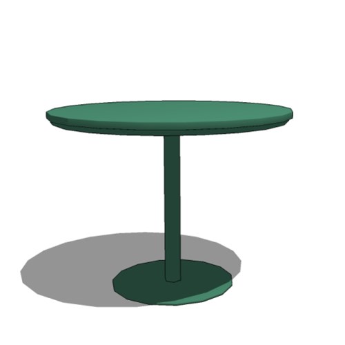 View Cafe Table: Steel Disk Pedestal Base