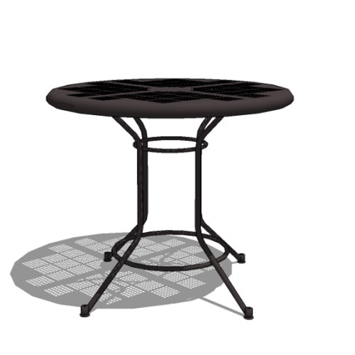 View Cafe Table: Rod Steel Base, Perforated Metal Top