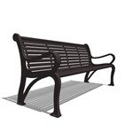View Gramercy™ Bench, Horizontal Steel Slats