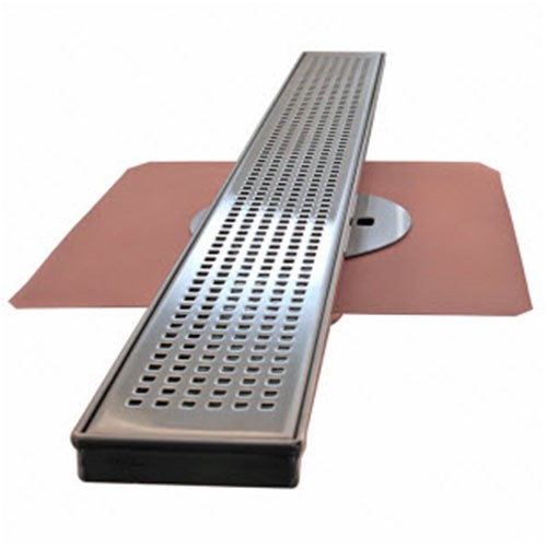 View Linear Shower Drain with Copper Drain Body