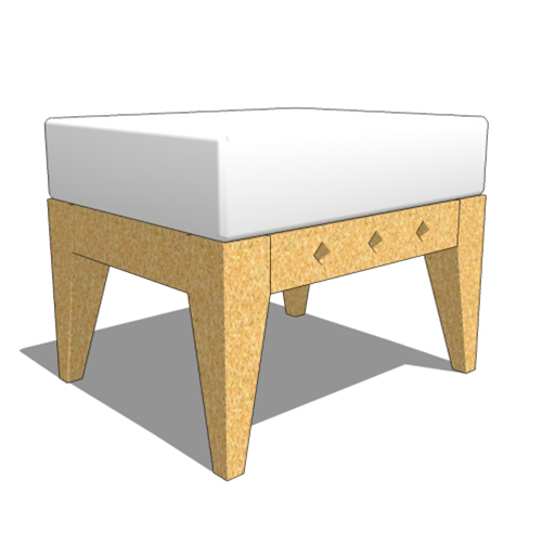 CAD Drawings BIM Models Westminster Teak Craftsman Ottoman