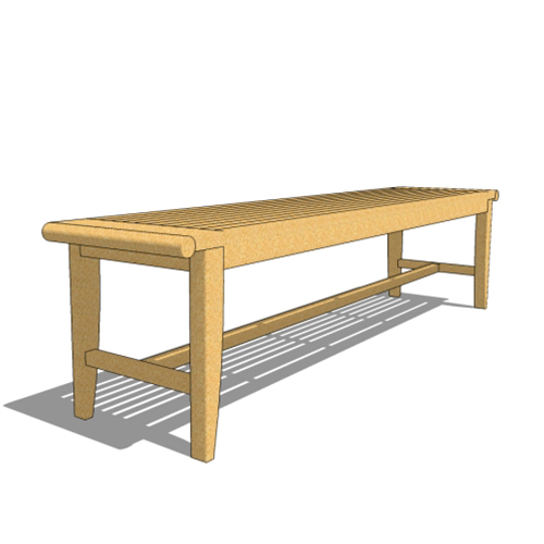 CAD Drawings BIM Models Westminster Teak Laguna 6' Backless Bench