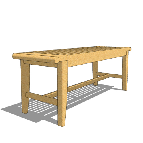 CAD Drawings BIM Models Westminster Teak Laguna 4' Backless Bench 