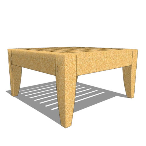 CAD Drawings BIM Models Westminster Teak Laguna Ottoman