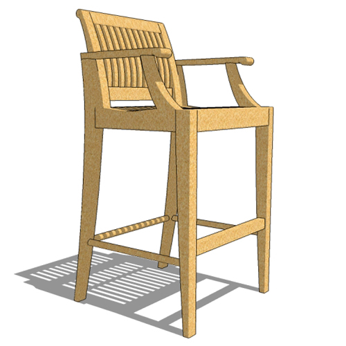 CAD Drawings BIM Models Westminster Teak Laguna Bar Chair